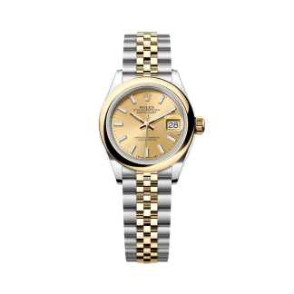 【Super Clone】RLX Lady-Datejust 28mm  279163 Champagne Dial Oyster Bracelet