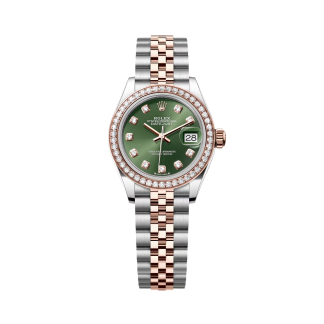 【Super Clone】RLX Lady-Datejust 28mm 279381RBR Green Diamond Dial Oyster Bracelet