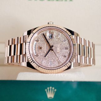 【Super Clone】RLX  Day-Date President 40mm Everose Gold Diamond Pave Dial - 228235