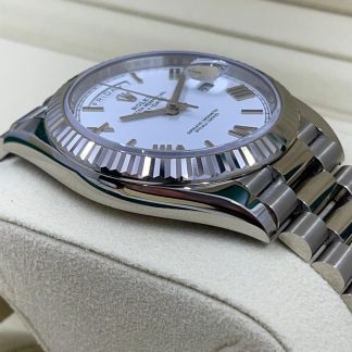 【Super Clone】RLX  Day-Date President 40mm White Gold White Roman Dial - 228239