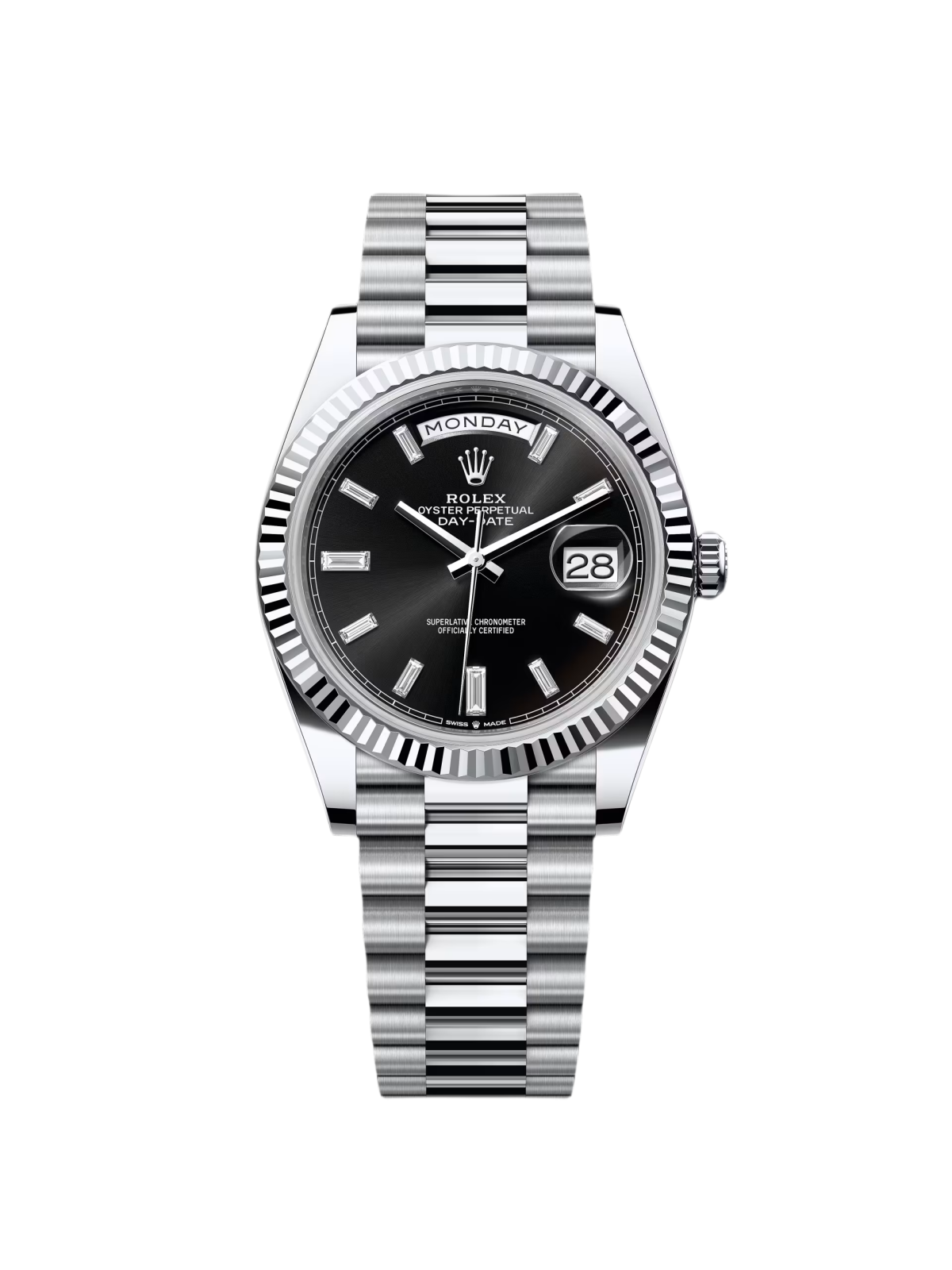 【Super Clone】RLX  Day-Date 40mm  Black Diamonds Dial 228236-0004