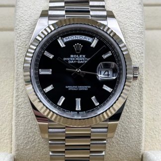 【Super Clone】RLX  Day-Date 40mm  Black Diamonds Dial 228236-0004