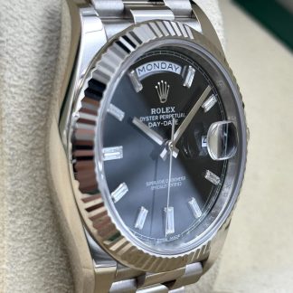 【Super Clone】RLX  Day-Date 40mm  Black Diamonds Dial 228236-0004