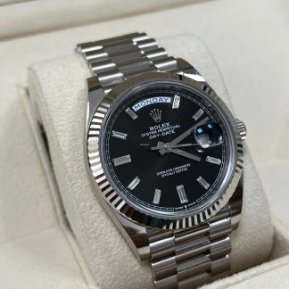 【Super Clone】RLX  Day-Date 40mm  Black Diamonds Dial 228236-0004