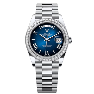 【Super Clone】RLX Day-Date 40mm 228396TBR-0042 Blue ombré Roman Dial