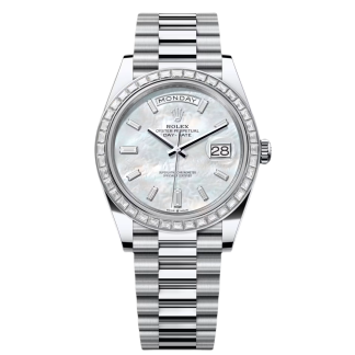 【Super Clone】RLX Day-Date 40mm 228396TBR-0043 Mother Of Pearl Diamond Dial and Bezel