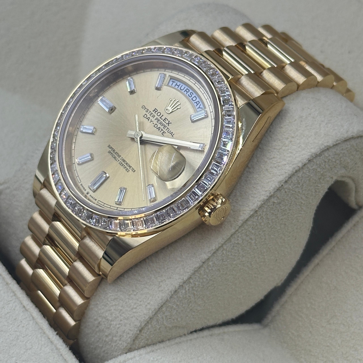 【Super Clone】RLX Day-Date 40mm 228398TBR-0002 Champagne Dial President Watch