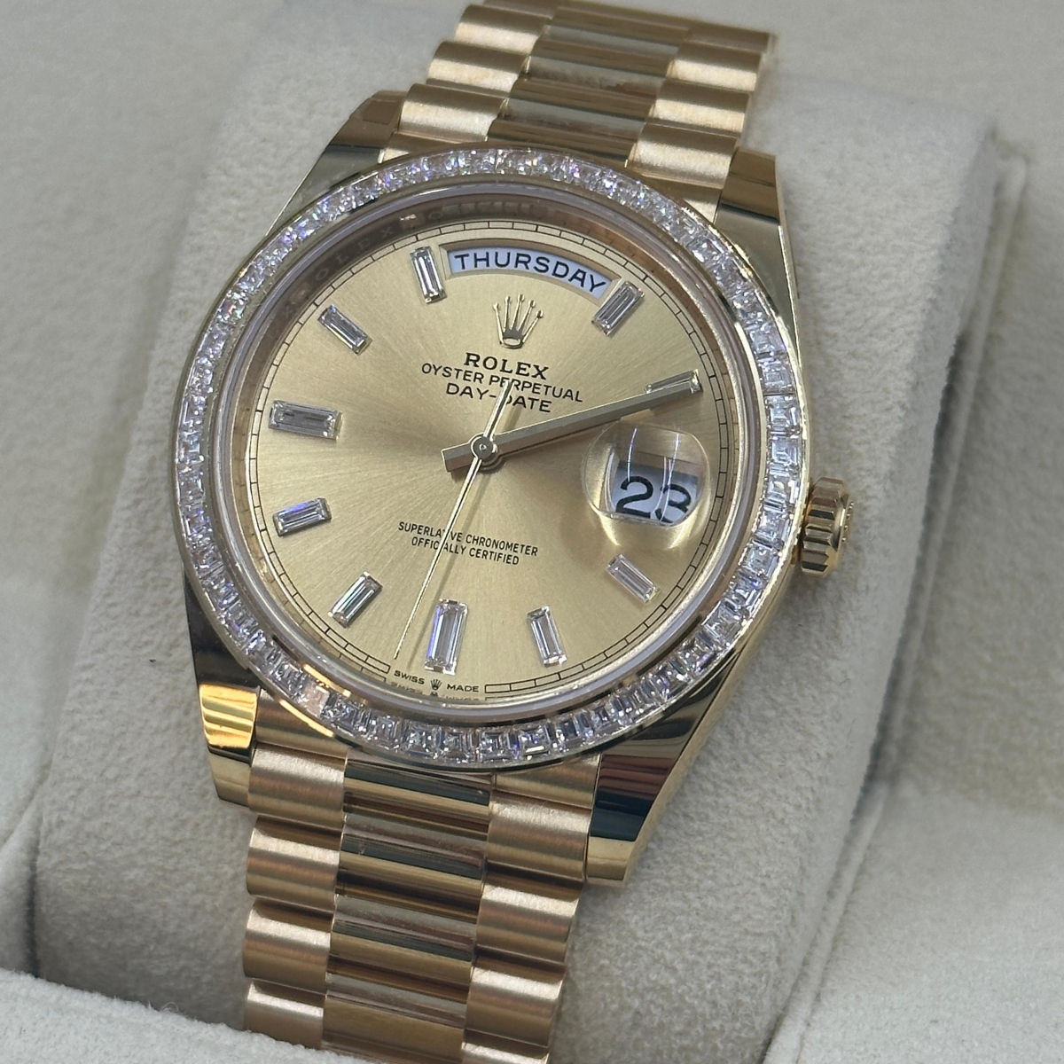 【Super Clone】RLX Day-Date 40mm 228398TBR-0002 Champagne Dial President Watch