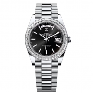 【Super Clone】RLX Day-Date 40mm 228396TBR-0024 Black Dial Diamond Bezel
