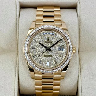 【Super Clone】RLX Day-Date 40mm Diamond Dial Watch 228348RBR-0037