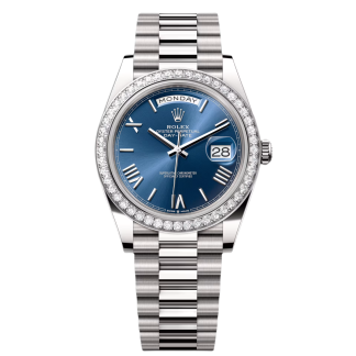 【Super Clone】RLX  Day-Date 40mm 228349RBR-0005 Bright Blue Dial President Bracelet
