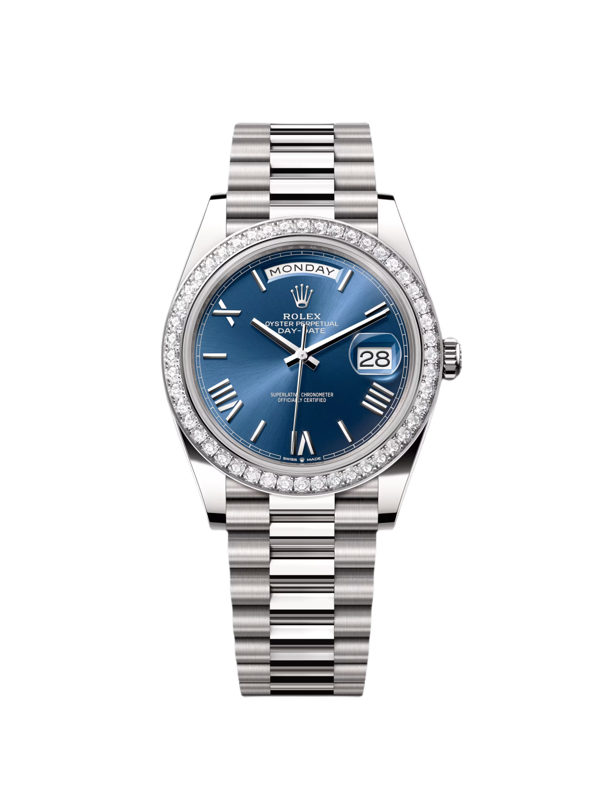【Super Clone】RLX  Day-Date 40mm 228349RBR-0005 Bright Blue Dial President Bracelet