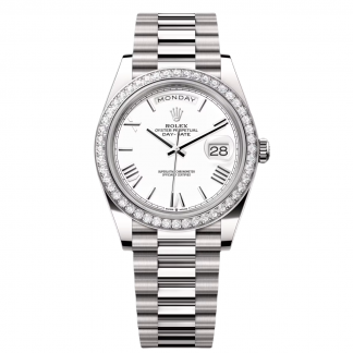 【Super Clone】RLX  Day-Date 40mm 228349RBR-0039 White Dial President Bracelet
