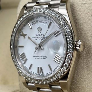【Super Clone】RLX  Day-Date 40mm 228349RBR-0039 White Dial President Bracelet