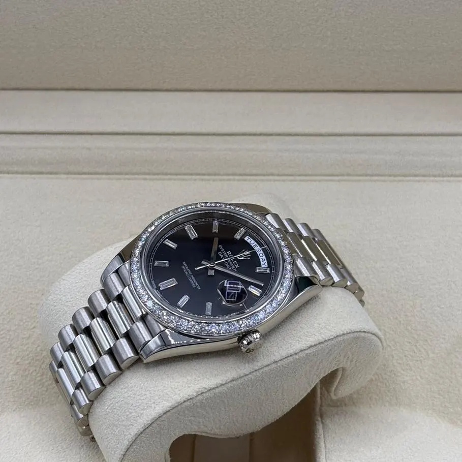 【Super Clone】RLX  Day-Date 40mm 228349RBR-0003 Bright Black Dial President Bracelet