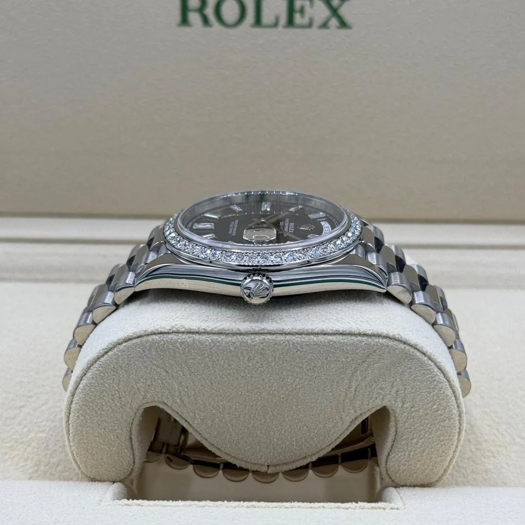 【Super Clone】RLX  Day-Date 40mm 228349RBR-0003 Bright Black Dial President Bracelet