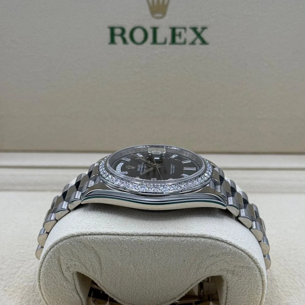 【Super Clone】RLX  Day-Date 40mm 228349RBR-0003 Bright Black Dial President Bracelet
