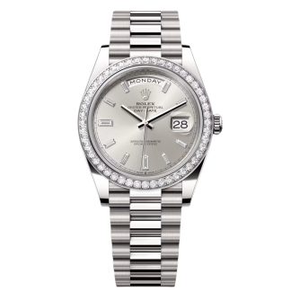【Super Clone】RLX Day-Date 40mm 228349RBR-0001 Silver Dial President Bracelet