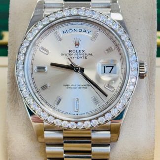 【Super Clone】RLX Day-Date 40mm 228349RBR-0001 Silver Dial President Bracelet