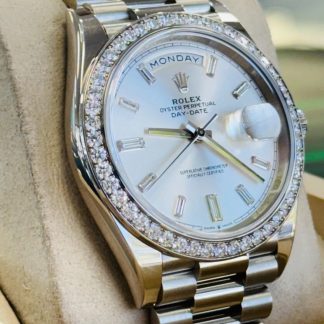 【Super Clone】RLX Day-Date 40mm 228349RBR-0001 Silver Dial President Bracelet