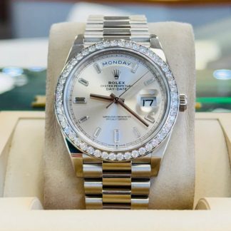 【Super Clone】RLX Day-Date 40mm 228349RBR-0001 Silver Dial President Bracelet