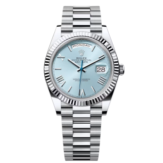 【Super Clone】RLX  Day-Date President 40mm Platinum Ice Blue Roman Dial - 228236