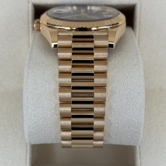 【Super Clone】RLX  Yellow Gold President Day Date 40mm Black Diamond Baguette Dial - 228238