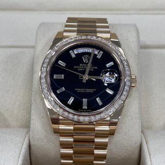 【Super Clone】RLX Day-Date 40mm 228398TBR-0038 Onyx Dial President Watch