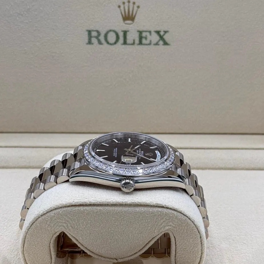 【Super Clone】RLX  Day-Date 40mm 228349RBR-0002 Bright Black Dial President Bracelet