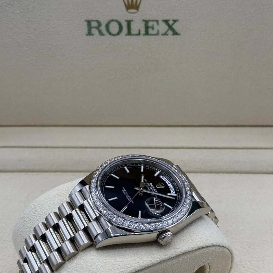【Super Clone】RLX  Day-Date 40mm 228349RBR-0002 Bright Black Dial President Bracelet