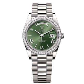 【Super Clone】RLX  Day-Date 40mm 228349RBR-0030 Olive Green Dial President Bracelet