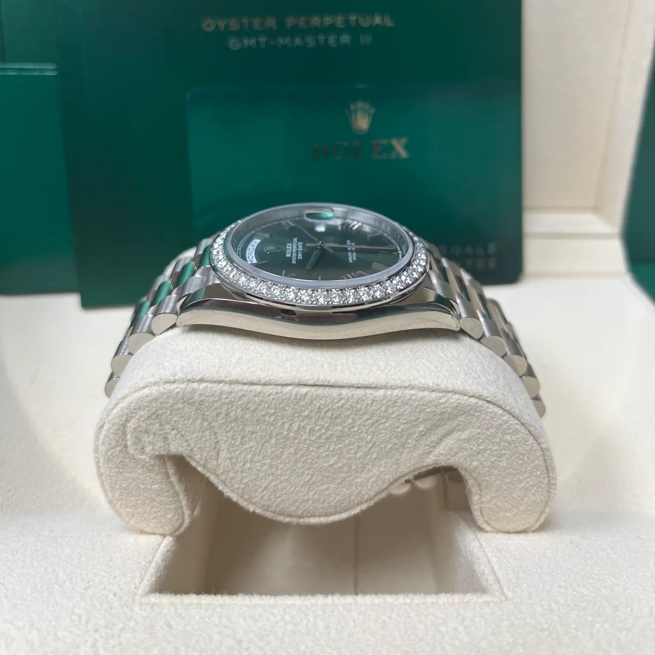 【Super Clone】RLX  Day-Date 40mm 228349RBR-0030 Olive Green Dial President Bracelet