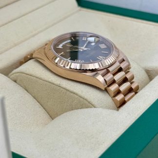 【Super Clone】RLX  Day-Date President 40mm Everose Gold Chocolate Roman Dial - 228235