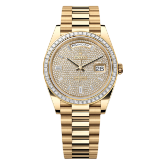 【Super Clone】RLX Day-Date 40mm 228398TBR-0036 Diamond Paved Dial President Watch