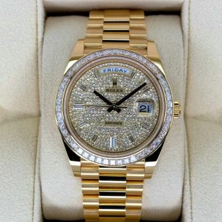 【Super Clone】RLX Day-Date 40mm 228398TBR-0036 Diamond Paved Dial President Watch