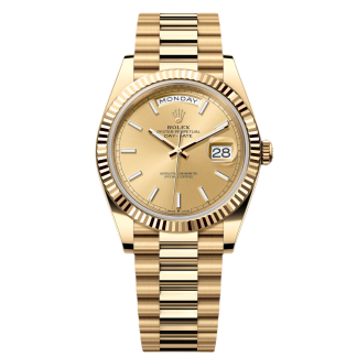 【Super Clone】RLX  Day-Date President 40mm Yellow Gold Champagne Index Dial - 228238