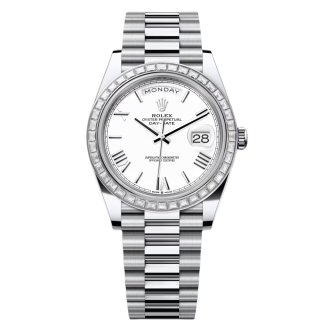 【Super Clone】RLX Day-Date 40mm 228396TBR-0018 White Roman Dial