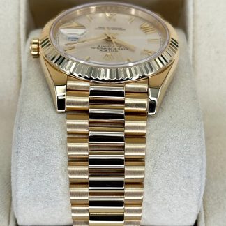 【Super Clone】RLX  Day-Date President 40mm Yellow Gold Silver Roman Dial - 228238