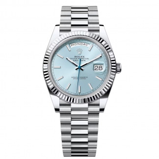 【Super Clone】RLX  Day-Date President 40mm Platinum Ice Blue Index Dial - 228236