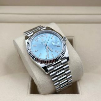 【Super Clone】RLX  Day-Date President 40mm Platinum Ice Blue Index Dial - 228236