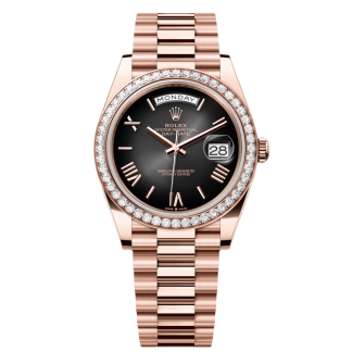 【Super Clone】RLX  Day-Date 40mm Slate Ombré Dial and Diamond Bezel 228345rbr-0025