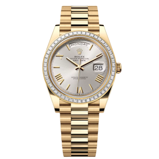 【Super Clone】RLX Day-Date 40mm 228398TBR-0006 Silver Dial President Watch