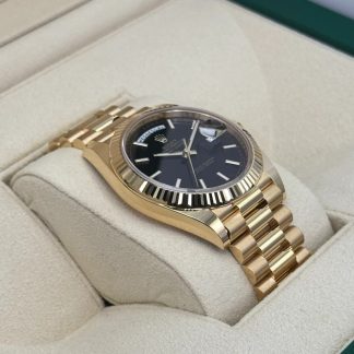【Super Clone】RLX Day-Date President 40mm Yellow Gold Black Index Dial - 228238