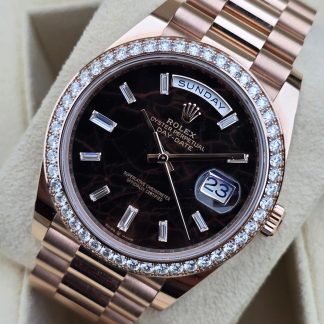 【Super Clone】RLX  Day-Date 40mm Eisenkiesel / Diamonds Dial 228345rbr-0016