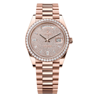 【Super Clone】RLX  Day-Date 40mm Diamonds Paved Dial 228345rbr-0002