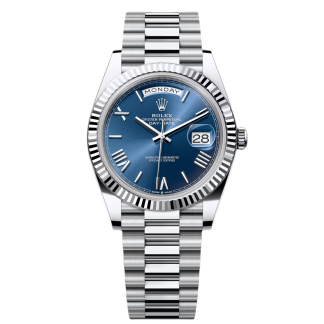 【Super Clone】RLX  Day-Date President 40mm Blue Roman Dial  228236-0007