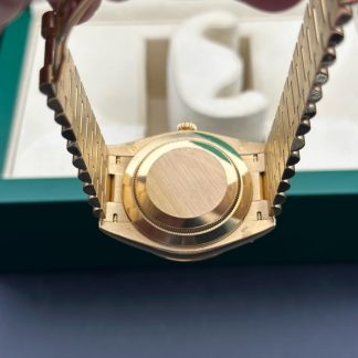 【Super Clone】RLX Day-Date 40mm Champagne Dial and Diamond Bezel Yellow Gold President Bracelet  228348RBR-0003