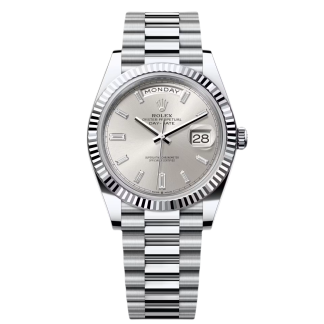 【Super Clone】RLX  Day-Date President 40mm Silver Diamonds Dial  228236-0002