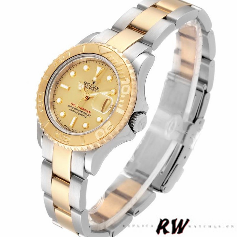 【Super Clone】Rolex Yacht-Master 169623 Steel Yellow Gold Champagne Dial 29MM Lady Replica Watch