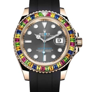 【Super Clone】Rolex Yacht-Master 116695 Black Rubber Strap Grey Dial 40MM Mens Replica Watch